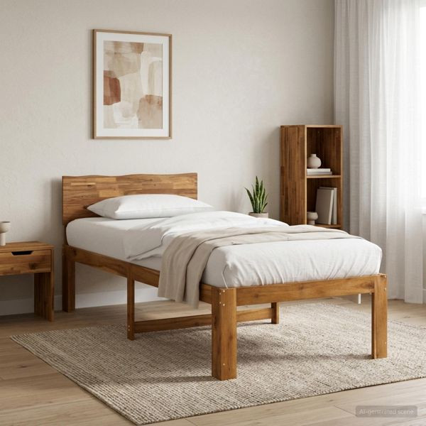 vidaXL Einzelbettgestell mit Kopfteil ROSTOCK Natur 80 x 200 cm, 903453
