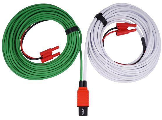 Metrel Zweiadrige Doppelprüfleitungen (H2-H3) mit Bananenanschluss zur Verwendung mit verschiedenen Kelvin-Zangen, 10 m, A 1816 10M, 20993466