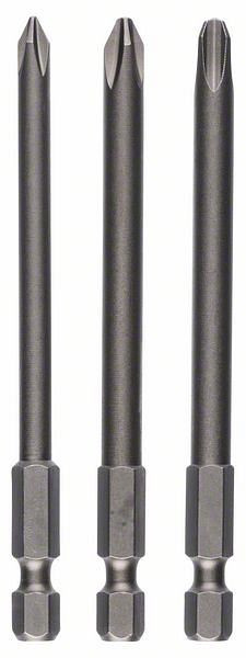 Bosch Schrauberbit-Set Extra-Hart, 3-teilig, PH1, PH2, PH3, 152 mm, VE: 5 Stück, 2607001758