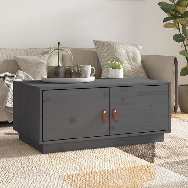 vidaXL Couchtisch Grau 80x50x35 cm Massivholz Kiefer, 818252