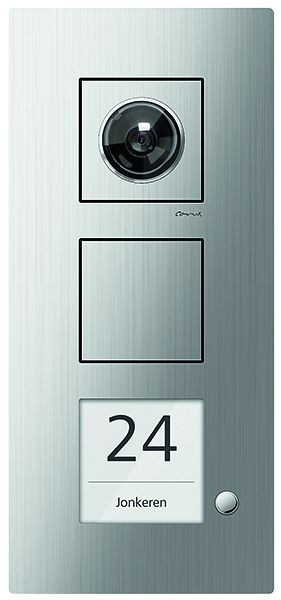 TCS Video Außenstation Serie Carus IRIS mit 1 Klingeltaste (rechtsbündig), AP silber, CAE2101-0150