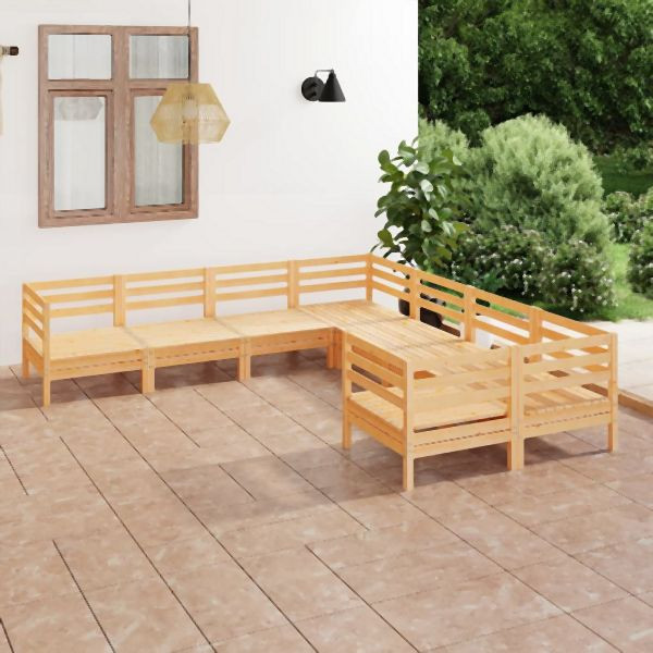vidaXL 8-tlg. Garten-Lounge-Set Massivholz Kiefer, 3083244