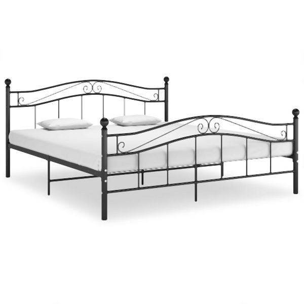 vidaXL Bett Schwarz Metall 200x200 cm, komfortabel, 325006