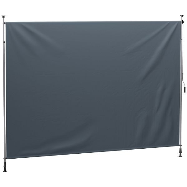 Outsunny Klemmmarkise mit Handkurbel höhenverstellbar Gelenkarmmarkise Markise ohne Bohren 350 cm breit Dunkelgrau, 840-277V00CG