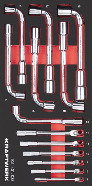 Kraftwerk PRO LINE EVA3 Pfeiffenkopfschlüssel 7-19 mm 20x40 13-tlg, 105.401.038