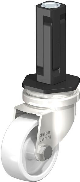Blickle LRXA-PO 50G-EXV02 Edelstahl-Apparate-Lenkrolle mit Expander, Polyamid, Weiß, 856462