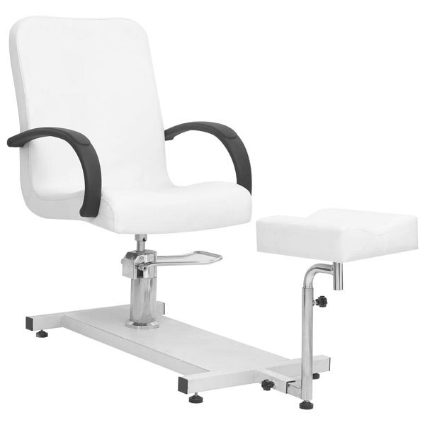 vidaXL Massagestuhl mit Fußstütze Weiß 127x60x98 cm Kunstleder, 110257