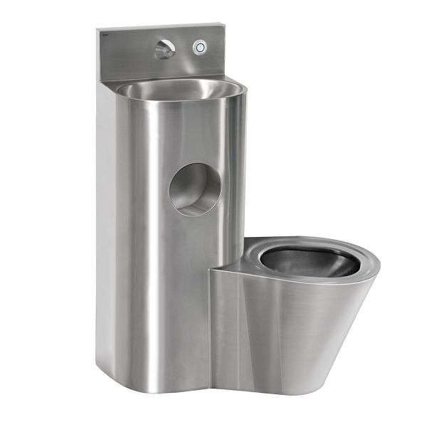 KWC Sanitärkombination, Edelstahl, Hinterwandmontage, SPK, elektrisch, WC rechts, 2000100958