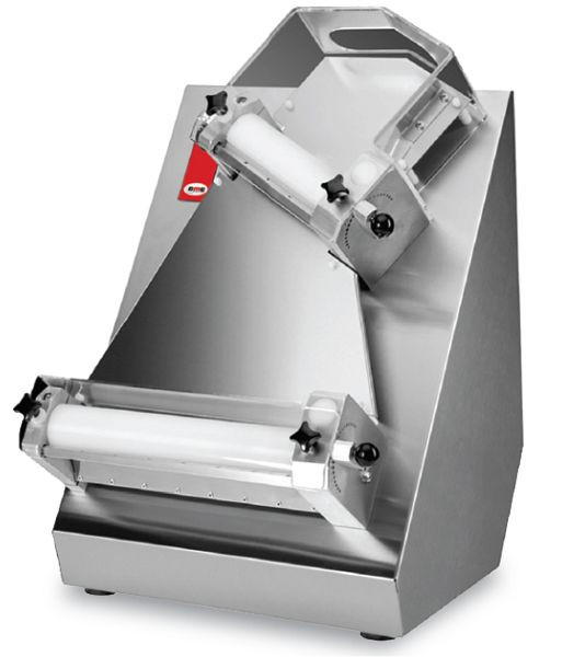 GMG Teigausrollmaschine Ø 40cm für runde Pizzen, Teigstärke 1-4mm, Teiggewicht variabel 100-700g, Gehäuse Edelstahl, TTA-40