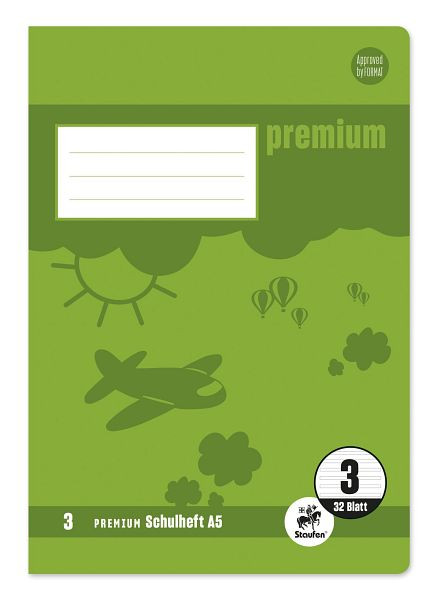 Staufen Heft PREMIUM LIN 3 - A5, 32 Blatt, 90 g/qm, DoppelPREMIUM LIN ien, 734010603