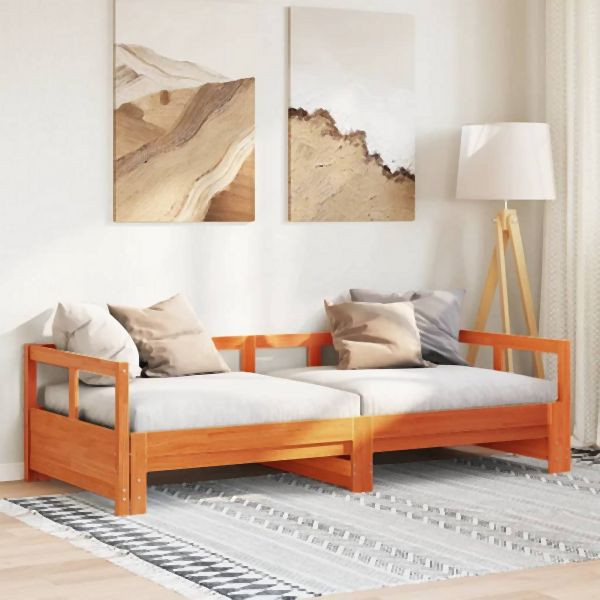 vidaXL Tagesbett ohne Matratze Wachsbraun 80x200 cm Massivholz Kiefer, 854951