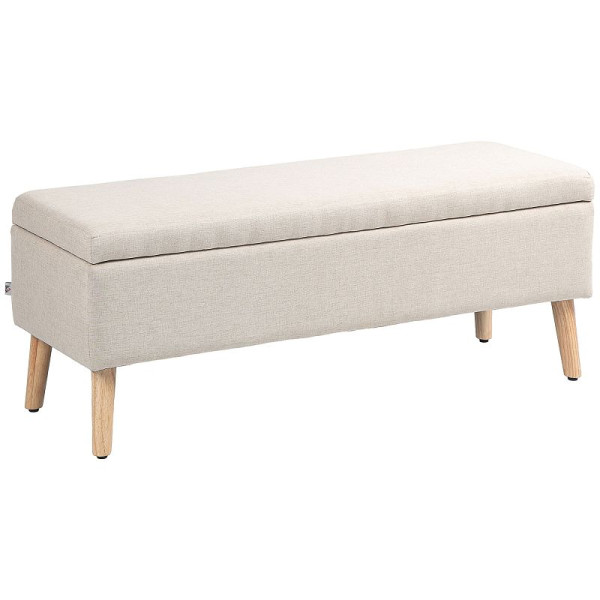 HOMCOM Sitzbank mit Stauraum, bis 220 kg, Leinenoptik, 110 x 39 x 45 cm, 838-175V00BG