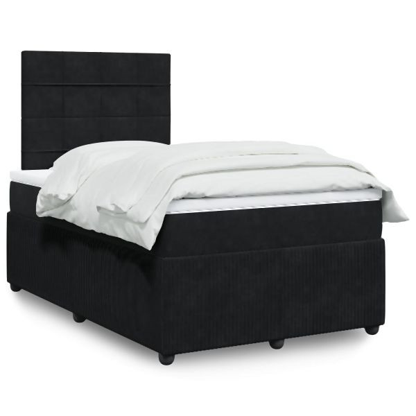 vidaXL Boxspringbett mit Matratze Schwarz 120x190 cm Samt, 3294588