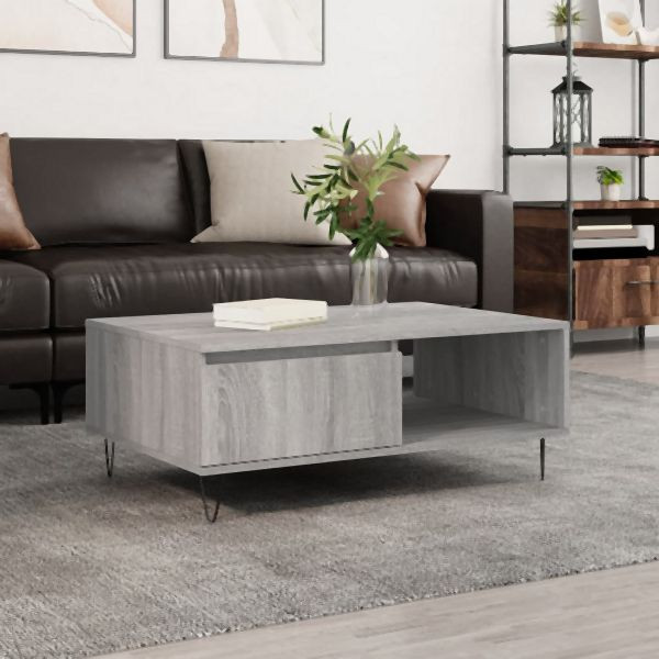 vidaXL Couchtisch Grau Sonoma 90x60x35 cm Holzwerkstoff, 827066