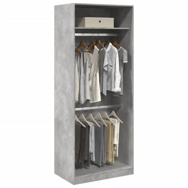 vidaXL Kleiderschrank Betongrau 80x50x200 cm Holzwerkstoff, 3307795