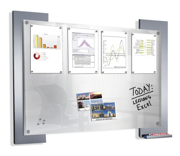 Kerkmann Infoboard Look, B 1060 x T 75 x H 840 mm, alusilber/satiniert, 43651814