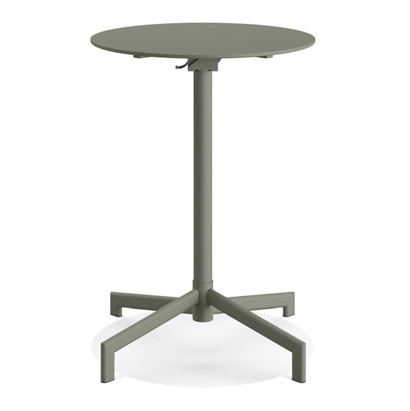 Deskin Bisto-/Cafeteria Tisch SCILLA DV, Gestell und Platte Stahl 2-fach pulverbeschichtet, dunkelgrün, Platte abklappbar, 352746