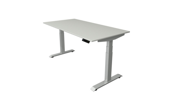 Kerkmann Sitz-Stehtisch B 1600 x T 800 mm, elektrisch höhenverstellbar von 640-1290 mm, lichtgrau, (Montage), 10040611-1