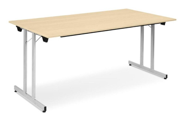 Deskin Klapptisch / Mehrzwecktisch, Platte Dekor Ahorn, Gestell Alusilber, B 1200 x T 700 x H 720 mm, 349460