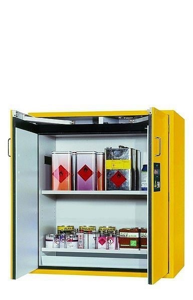 asecos Sicherheitsschrank S-CLASSIC-90, S90.129.120.WDAS in sicherheitsgelb RAL 1004 mit 2x Fachboden (Stahlblech), 30122-002-30157