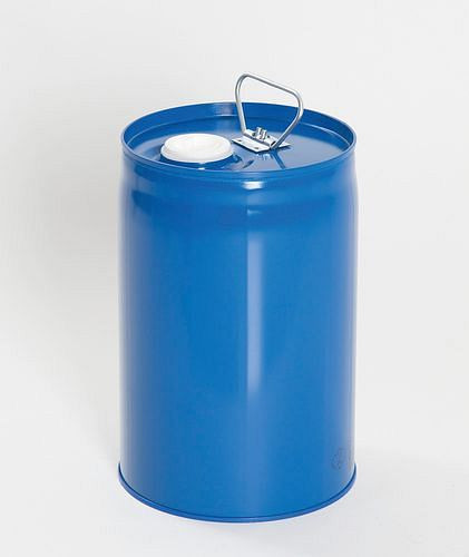 DENIOS Sicherheits-Kombi-Behälter aus Stahl, mit PE-Innenblase, 12 Liter, blau, 217-946