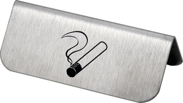 Moedel Tischaufsteller Rauchen gestattet, Edelstahl, beidseitig lesbar, 85x35 mm, 52468