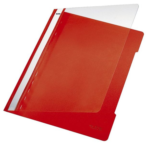 LEITZ 4191 Schnellhefter, A4, langes Beschriftungsfeld, PP-Folie, rot, 4191-00-25