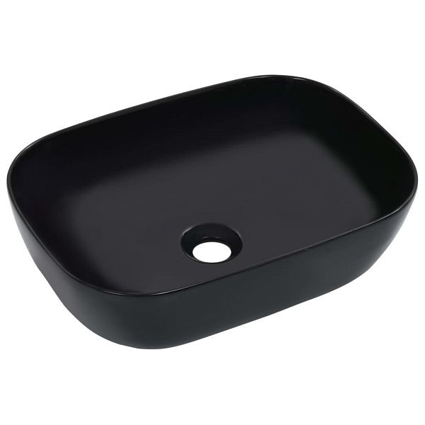 vidaXL Waschbecken 45,5 x 32 x 13 cm Keramik Schwarz, 143916