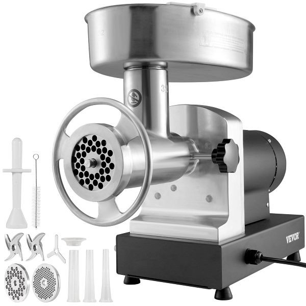 VEVOR Fleischwolf Elektrisch Edelstahl 1100W 450kg/Std. Wurstfüller Hackfleisch Maschine, DDJR1100W9903O5FOV2