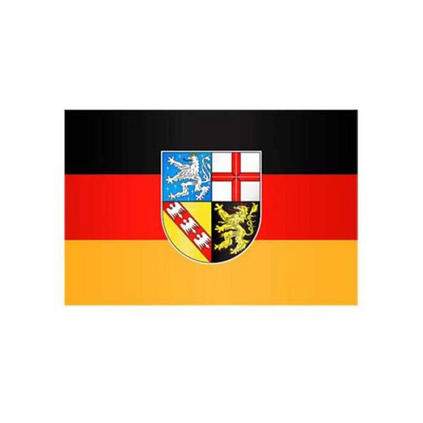 Stein HGS Landesflagge Saarland, 200 x 335 cm (Querformat), mit Seil und Schlaufe, FlagTop 160 g/m², für Fahnenmasten ab 8 m, ohne Hohlsaum, 26515
