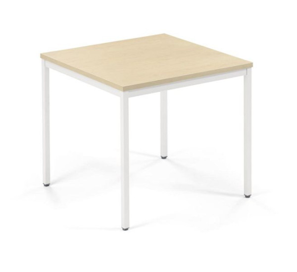 Deskin Konferenztisch MULTI MODUL, Platte Ahorn, Gestell Weiß RAL 9016, B 800 x T 800 x H 728 mm, 359459