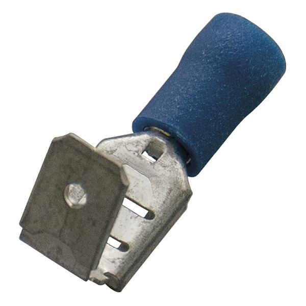 Haupa Flachsteckhülse mit Abzweig blau Nylon-isoliert 1,5-2,5 mm²/6,3x0,8, VE: 100 Stück, 263412