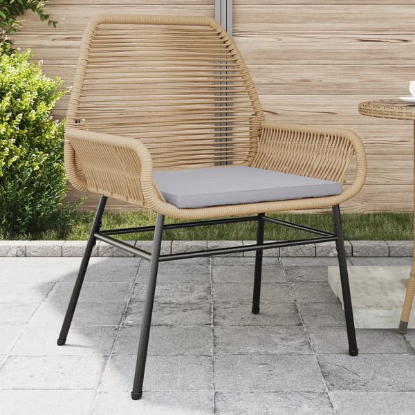 vidaXL Gartenstühle 2 Stück mit Kissen Braun Poly Rattan, 369096