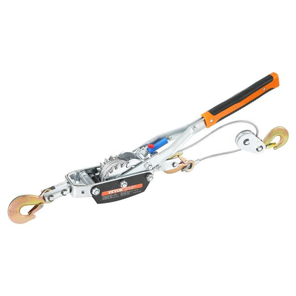 VEVOR Come Along-Winde, 5 Tonnen (11.023 lbs) Zugkapazität, 11,5 Fuß langes Stahlkabel, 3 Haken, robustes Ratschen-Abziehwerkzeug, GSSJXQ5T13YC77Z63V0