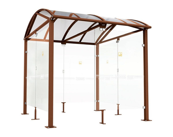 Procity Raucherunterstand Klassik "L"- Tiefe 2690 mm, Farbe Rost Korken Effekt, Maße: Breite 2500 x Höhe 2768 x Tiefe 3023 mm, 529520.S025