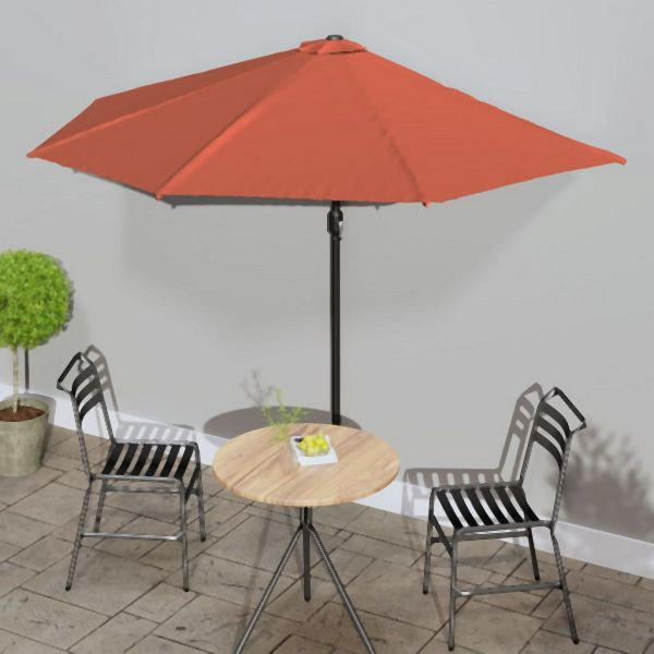 vidaXL Balkon-Sonnenschirm Alu-Mast Terrakotta 300x155x223cm Halbrund, 312503