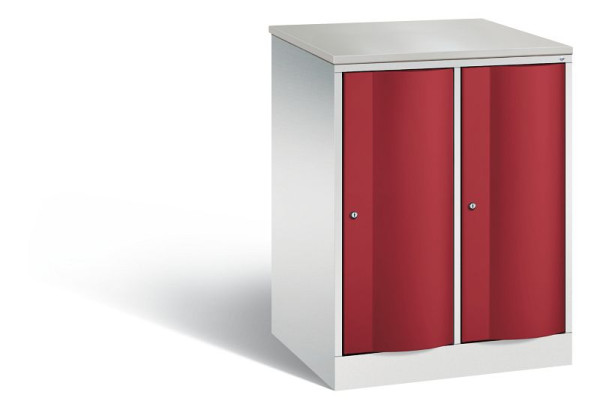 C+P Spind Resisto, 2 Abteile, H1077xB772xT640 mm, Grau/Rubinrot/DBS Hellgrau, 8271-273 S10080