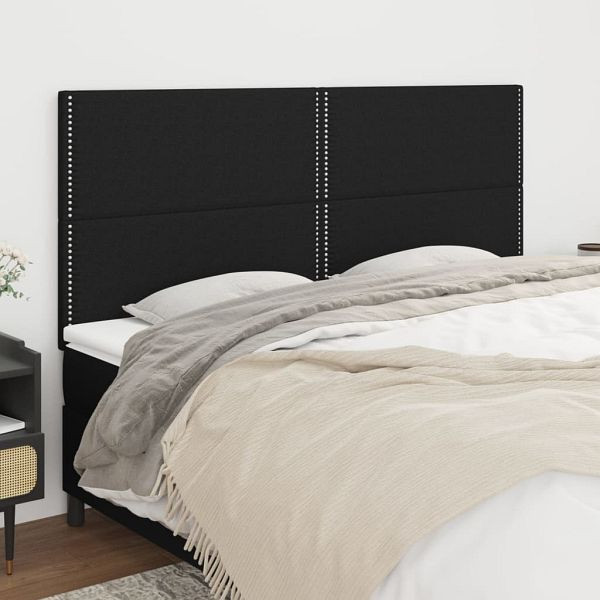 vidaXL Kopfteile 4 Stück Schwarz 100x5x78/88 cm Stoff, 3116216