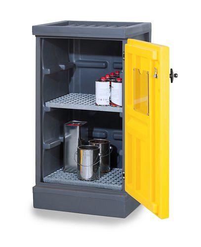 DENIOS Umweltschrank PolyStore PS 611-2, B 610 mm, 2 verzinkte Gitterroste, 248947