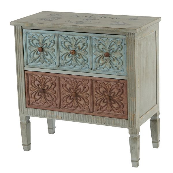 Mendler Kommode Aveiro Sideboard Schrank Shabby-Look, Vintage, 80x79x40cm, 34494