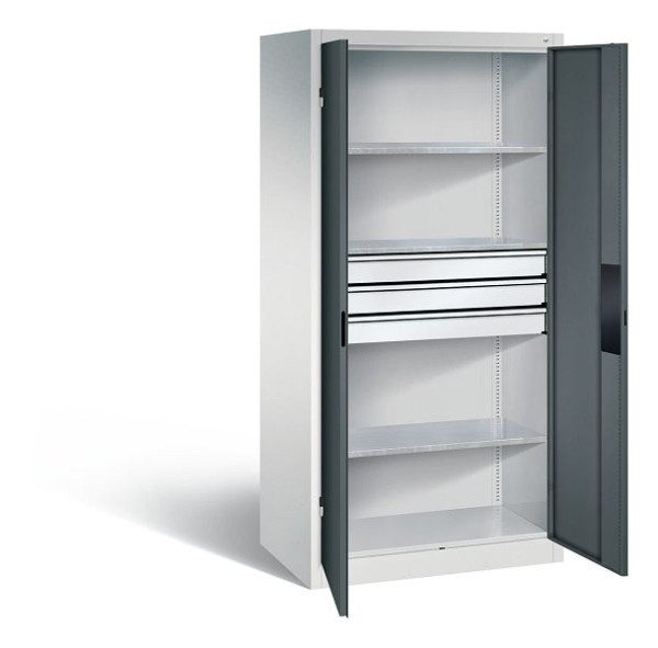 C+P Werkzeugschrank Acurado, H1950xB930xT600mm, Farbe: Lichtgrau / Anthrazitgrau, Muldengriff, 8922-5230 S10114