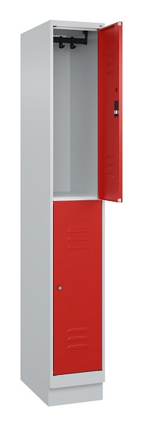 C+P Doppelstock-Spind Classic PLUS, Sockel, 1 Abteil, 1950x300x500mm, 7035/3020, 080320-10 S10017