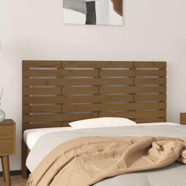 vidaXL Wand-Kopfteil Honigbraun 126x3x63 cm Massivholz Kiefer, 824731