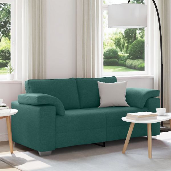 vidaXL Sofa Dunkelgrün Polyester Standard Langlebig 3-Sitzer Sofa, 4105232