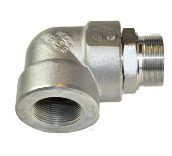 Ebinger Drehgelenk (Stahl verzinkt) 1 1/2'' AG - 1 1/2'' IG, max. 210bar, 90°, Dichtung NBR/PTFE, 130.528