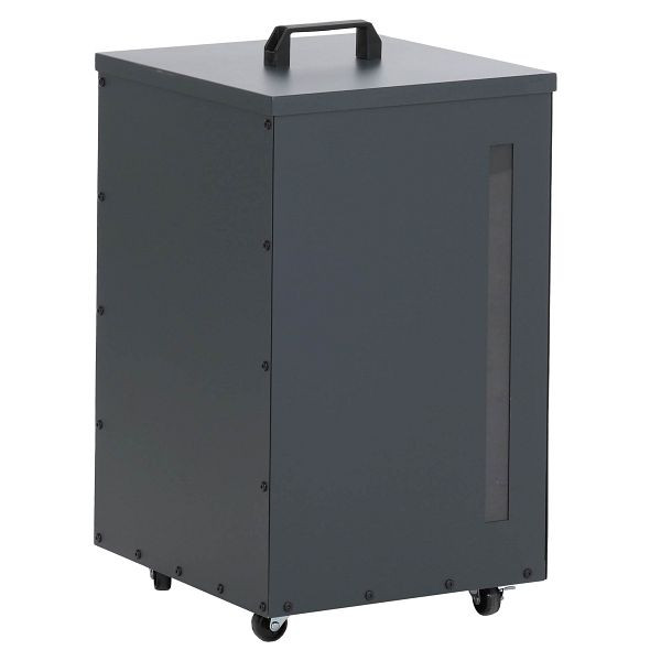 Mendler Pelletbehälter HWC-Q30, Pelletbox, Aufbewahrungsbox für z.B. Tierfutter, Sichtfenster Rollen 62x36x36cm, anthrazit, 121242
