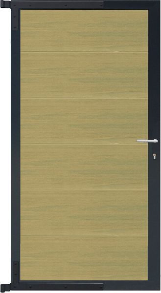 T&J ELZE-Tor-Komplettset, 90 x 173 cm, Füllung schilf, Rahmen anthrazit, 44054