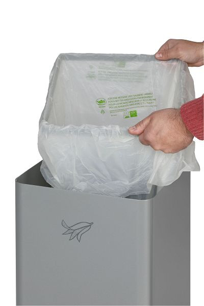 VAR Wertstoffsammelgerät WSG Quadro 79, Gerätefarbe: silber, Aufsatz: gestanzt dunkelbraun, 21322