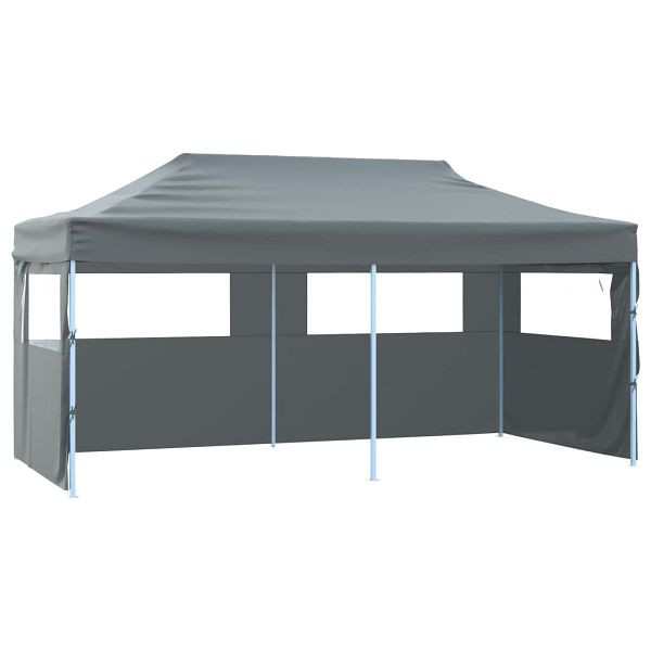 vidaXL Profi-Partyzelt Faltbar mit 4 Seitenwänden 3x6m Stahl Anthrazit, 48867