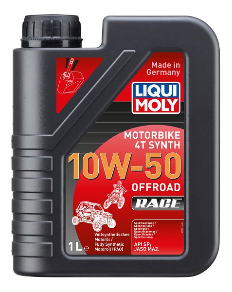 LIQUI MOLY Motoröl Motorbike 4T Synth 10W-50 Offroad Race, Kanister Kunststoff, VE: 1 Liter, 3051